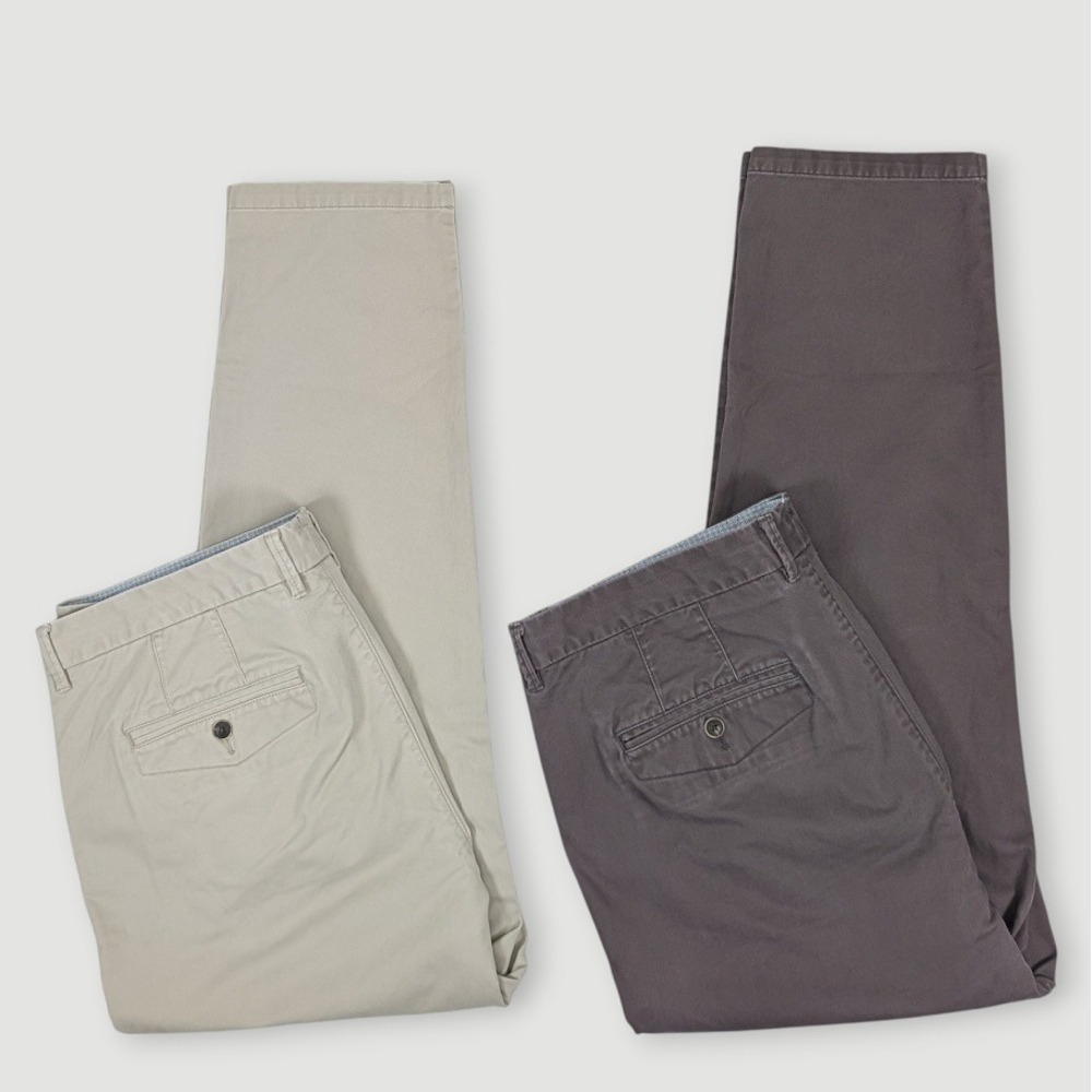 Perk Slim Fit Stretch Feel Good Chino Pants Mens 38x29 Khaki Brown Lot of 2